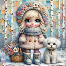 Load image into Gallery viewer, Diamond Painting - Full Square - Friendship Between Dog And Little Girl (30*30CM)