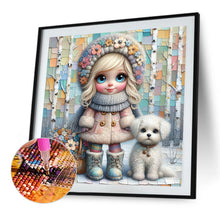 Load image into Gallery viewer, Diamond Painting - Full Square - Friendship Between Dog And Little Girl (30*30CM)