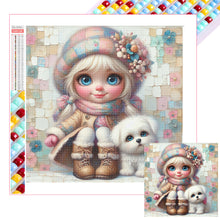 Load image into Gallery viewer, Diamond Painting - Full Square - Friendship Between Dog And Little Girl (30*30CM)
