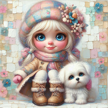 Load image into Gallery viewer, Diamond Painting - Full Square - Friendship Between Dog And Little Girl (30*30CM)
