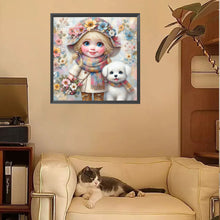Load image into Gallery viewer, Diamond Painting - Full Square - Friendship Between Dog And Little Girl (30*30CM)