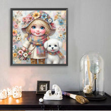 Load image into Gallery viewer, Diamond Painting - Full Square - Friendship Between Dog And Little Girl (30*30CM)