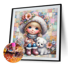 Load image into Gallery viewer, Diamond Painting - Full Square - Friendship Between Dog And Little Girl (30*30CM)
