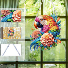 Load image into Gallery viewer, Acrylic Special Shape Flower Parrot DIY Diamond Art Pendant Kit for Wall Window