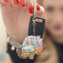Load image into Gallery viewer, 6Pcs Double Sided Special Shape Animals Diamond Art Keyring for Beginners Adults
