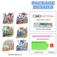 Load image into Gallery viewer, 6Pcs Double Sided Special Shape Animals Diamond Art Keyring for Beginners Adults