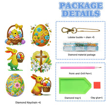 Load image into Gallery viewer, 6Pcs Double Sided Special Shape Animals Diamond Art Keyring for Beginners Adults