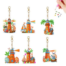 Load image into Gallery viewer, 6Pcs Double Sided Special Shape Animals Diamond Art Keyring for Beginners Adults