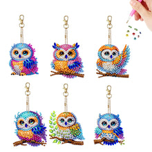 Load image into Gallery viewer, 6Pcs Double Sided Special Shape Animals Diamond Art Keyring for Beginners Adults