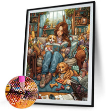 Load image into Gallery viewer, Diamond Painting - Full Square - Dog Accompanying Girl (40*50CM)