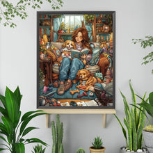 Load image into Gallery viewer, Diamond Painting - Full Square - Dog Accompanying Girl (40*50CM)