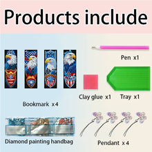 Load image into Gallery viewer, 4Pcs Special Shape American Eagle Diamond Painting Bookmark for Adults Beginners