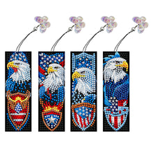 Load image into Gallery viewer, 4Pcs Special Shape American Eagle Diamond Painting Bookmark for Adults Beginners
