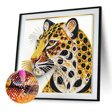 Load image into Gallery viewer, Diamond Painting - Partial Special Shaped - Paper Quilling Leopards (30*30CM)