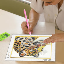 Load image into Gallery viewer, Diamond Painting - Partial Special Shaped - Paper Quilling Leopards (30*30CM)