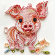 Load image into Gallery viewer, Diamond Painting - Partial Special Shaped - Paper Quilling Piglets (30*30CM)
