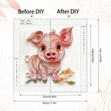 Load image into Gallery viewer, Diamond Painting - Partial Special Shaped - Paper Quilling Piglets (30*30CM)