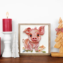 Load image into Gallery viewer, Diamond Painting - Partial Special Shaped - Paper Quilling Piglets (30*30CM)