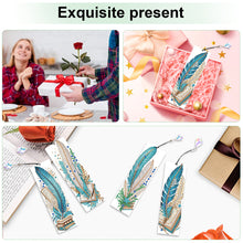Load image into Gallery viewer, 4Pcs Special Shape Feathers Diamond Painting Bookmark Making Kit for Book Lovers