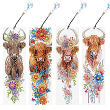 Load image into Gallery viewer, 4Pcs Special Shape Book Dinosaur Diamond Painting Bookmark for Adults Beginners