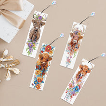 Load image into Gallery viewer, 4Pcs Special Shape Book Dinosaur Diamond Painting Bookmark for Adults Beginners