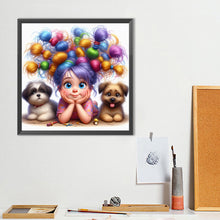 Load image into Gallery viewer, Diamond Painting - Full Round - Dog And Girl (40*40CM)