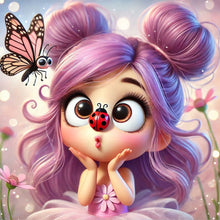 Load image into Gallery viewer, Diamond Painting - Full Round - Butterfly Ladybug Girl (40*40CM)