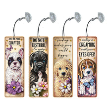 Load image into Gallery viewer, 4 Pcs Animal Diamond Painting Bookmarks Diamond Art Bookmarks for Book Lovers