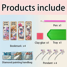 Load image into Gallery viewer, 4 Pcs Animal Diamond Painting Bookmarks Diamond Art Bookmarks for Book Lovers