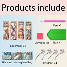 Load image into Gallery viewer, 4 Pcs Animal Diamond Painting Bookmarks Diamond Art Bookmarks for Book Lovers