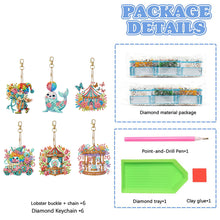 Load image into Gallery viewer, 6Pcs Double Sided Special Shape Animals Diamond Art Keyring for Beginners Adults