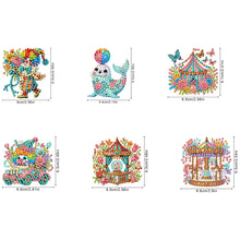 Load image into Gallery viewer, 6Pcs Double Sided Special Shape Animals Diamond Art Keyring for Beginners Adults