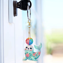 Load image into Gallery viewer, 6Pcs Double Sided Special Shape Animals Diamond Art Keyring for Beginners Adults
