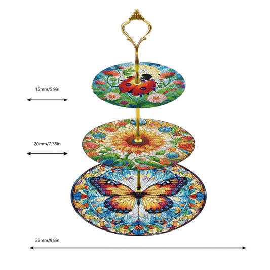 3 Tier Butterfly Home Organizer Rack DIY Diamond Kits 5D DIY Shelf Art Craft Set