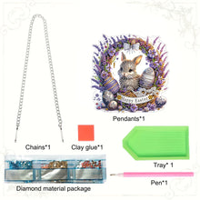 Load image into Gallery viewer, Easter Bunny Diamond Art Hanging Pendant 5D DIY Diamond Painting Dots Pendant