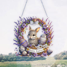 Load image into Gallery viewer, Easter Bunny Diamond Art Hanging Pendant 5D DIY Diamond Painting Dots Pendant
