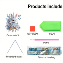 Load image into Gallery viewer, Easter Bunny Diamond Art Hanging Pendant 5D DIY Diamond Painting Dots Pendant