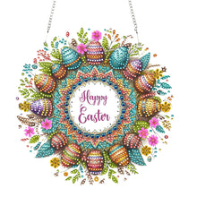 Load image into Gallery viewer, Acrylic Special Shape Egg Wreath Bunny Diamond Painting Ornaments for Art Crafts