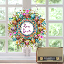 Load image into Gallery viewer, Acrylic Special Shape Egg Wreath Bunny Diamond Painting Ornaments for Art Crafts