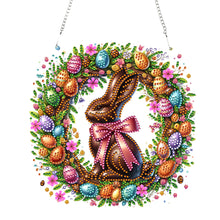 Load image into Gallery viewer, Acrylic Special Shape Egg Wreath Bunny Diamond Painting Ornaments for Art Crafts