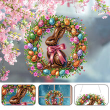 Load image into Gallery viewer, Acrylic Special Shape Egg Wreath Bunny Diamond Painting Ornaments for Art Crafts