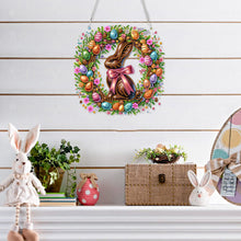 Load image into Gallery viewer, Acrylic Special Shape Egg Wreath Bunny Diamond Painting Ornaments for Art Crafts