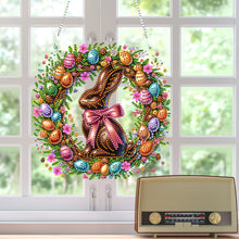 Load image into Gallery viewer, Acrylic Special Shape Egg Wreath Bunny Diamond Painting Ornaments for Art Crafts