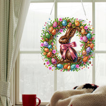 Load image into Gallery viewer, Acrylic Special Shape Egg Wreath Bunny Diamond Painting Ornaments for Art Crafts