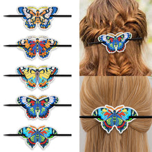 Load image into Gallery viewer, 5Pcs PU Butterfly Diamond Embroidery Painting Hairpins Kit Gifts for Women Girls