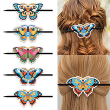 Load image into Gallery viewer, 5Pcs PU Butterfly Diamond Embroidery Painting Hairpins Kit Gifts for Women Girls