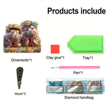 Load image into Gallery viewer, Animals Diamond Art Hanging Hooks Rhinestone Painting Coat Hook DIY Crafts Decor