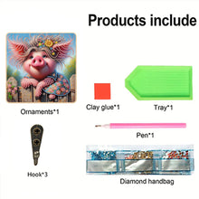 Load image into Gallery viewer, Pig 3 Hooks Diamond Painting Hook Rail Diamond Art Hanging Hooks for Wall