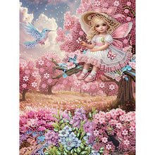 Load image into Gallery viewer, Diamond Painting - Partial Special Shaped - Girl In The Flowers (30*40CM)