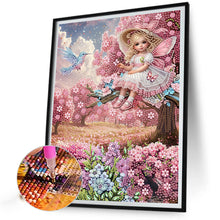 Load image into Gallery viewer, Diamond Painting - Partial Special Shaped - Girl In The Flowers (30*40CM)